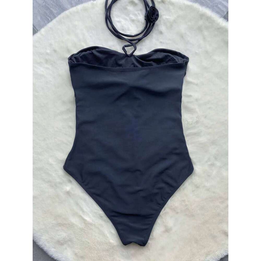 Sexy Black 3D Flower One Piece Swimsuit Female Bathing Monokini Swimwear 2026 New Hollow Out Swimming Suit for Women Y260303