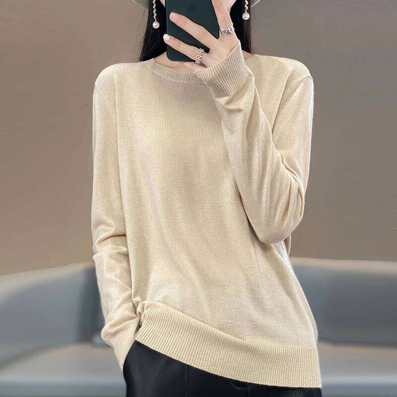Hot Sales Autumn Women's Pullover Cashmere Knitted Sweater Chic Tops Spring Fine Wool Thin Jumper Casual O-Neck Women Shirt Z260313