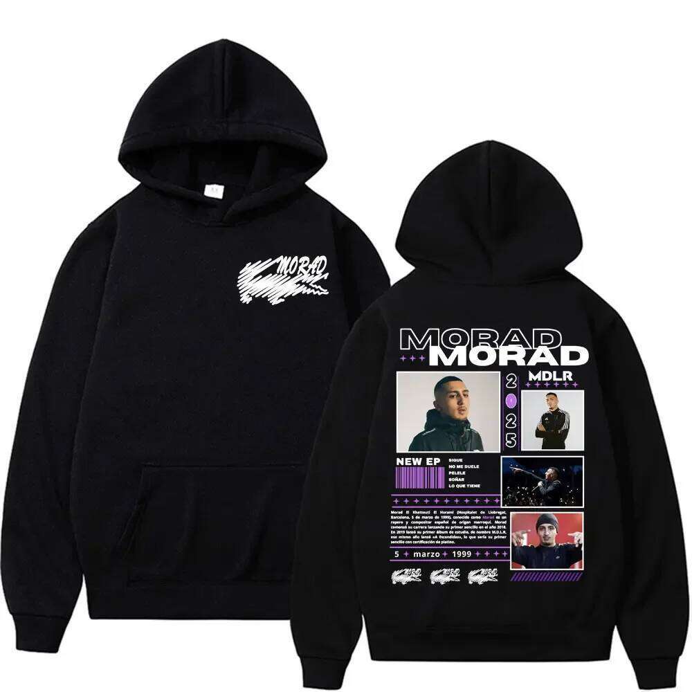 New autumn and winter hoodie men's Harajuku popular street rapper Morad MDLR album comfortable casual sweatshirt Z260314