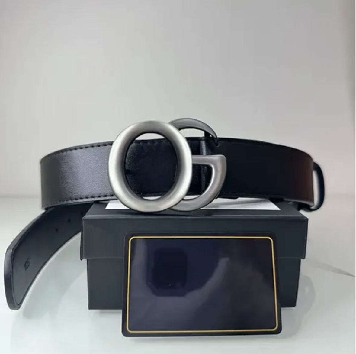 designer belt Luxury Black Leather Belt for Men - Vintage G Buckle Snake Texture Design,length 105-125CM High Quality Casual Business Fashion Waist Strap with box AAA