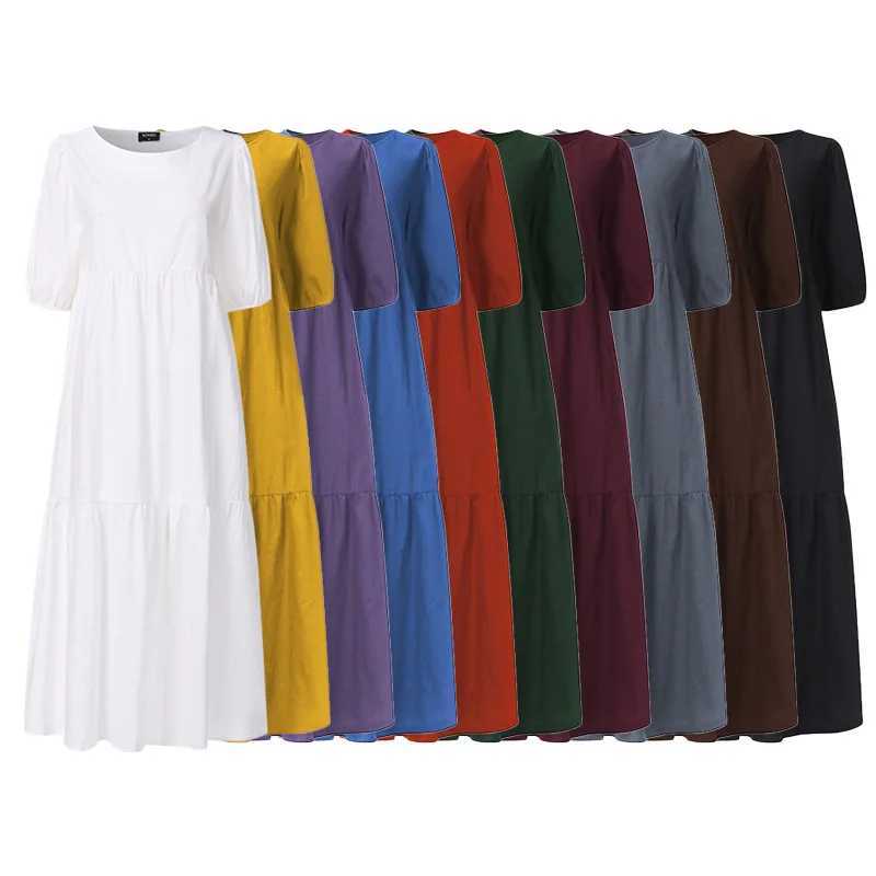 Summer Dress Vintage Sexy Lantern Sleeve Mid-Calf Dress 2022 Women Sundress Casual Bohemian Beach Vestidos Big SizeT260314