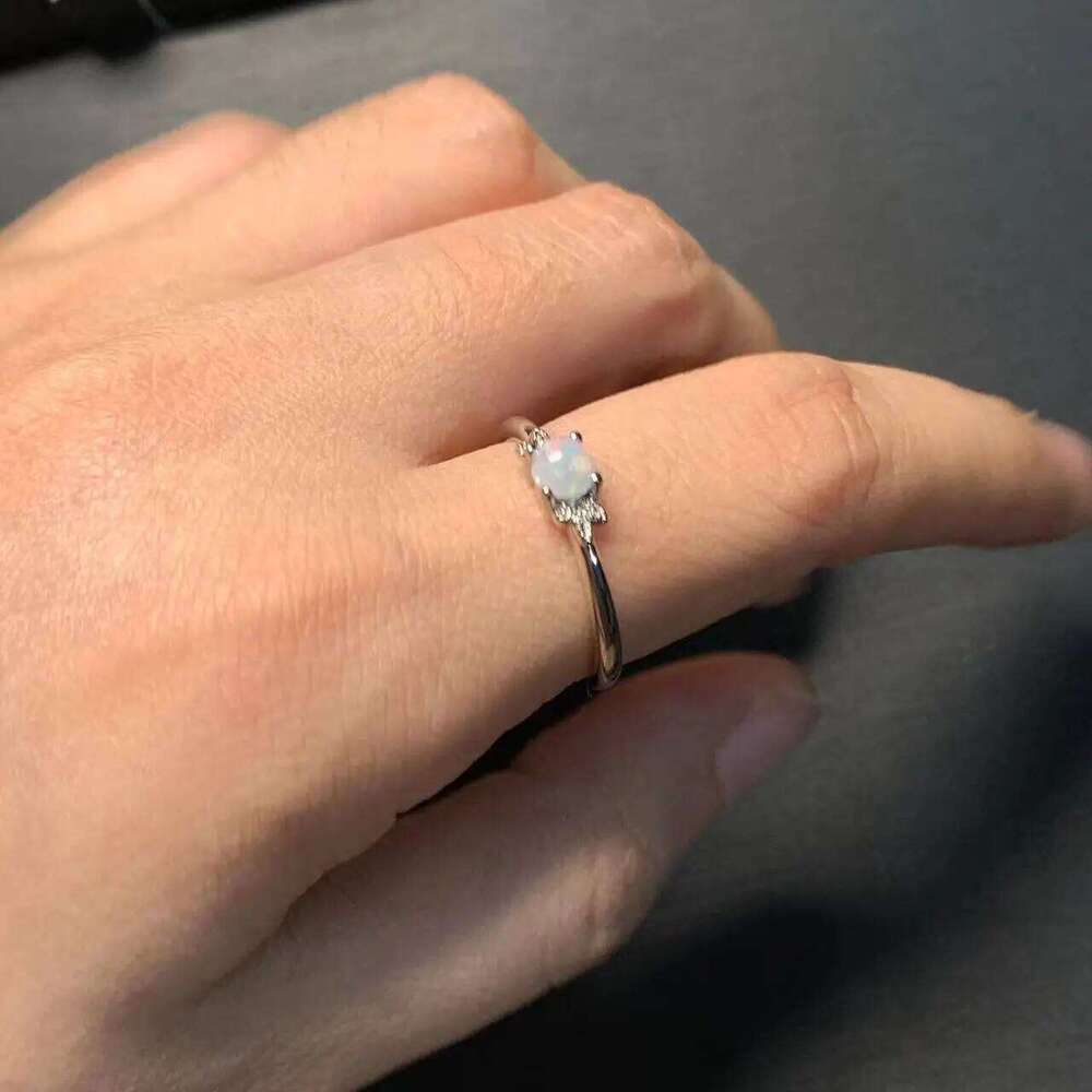 MM Natural Opal Adjustable Female Ring Jewelry for Women Gift Wholesale High Quality Vintage Fine H260312