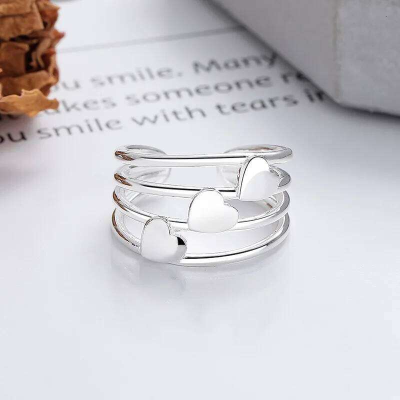 Sterling Silver Engagement Rings For Women Couple Jewelry Ladies Heart Stackable Elegant Accessories Argent 925 H260312