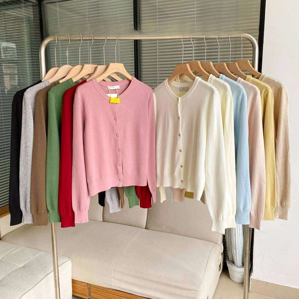 2026 Korean Fashion Button Up Cardigans Autumn Winter Casual Warm O-neck Long Sleeve Single Breasted Slim Knitwears Sweater Z260313