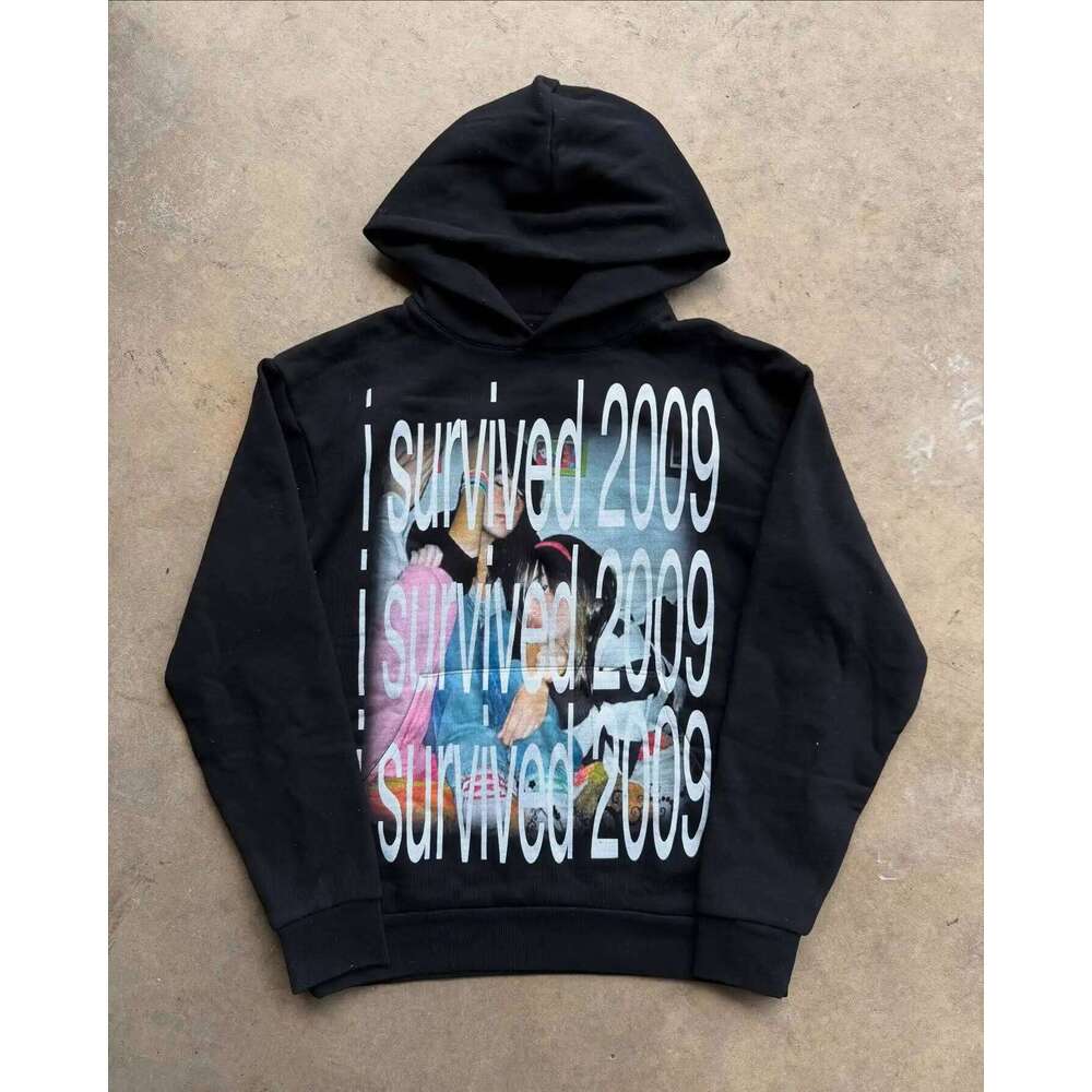 Vintage 2009 Print Hoodies Hip Hop Grunge Streetwear Sweatshirt Tops Goth American Y2k Oversized Hoodie Women Clothing Z260315