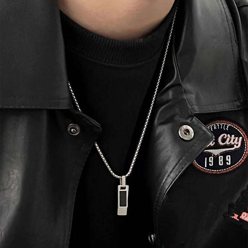 Trendy Stainless Steel Two-Tone Dog Tag Necklace Minimalist Double Pendant Sweater Chain Neck Jewelry for Men Women Casual Gift H260312