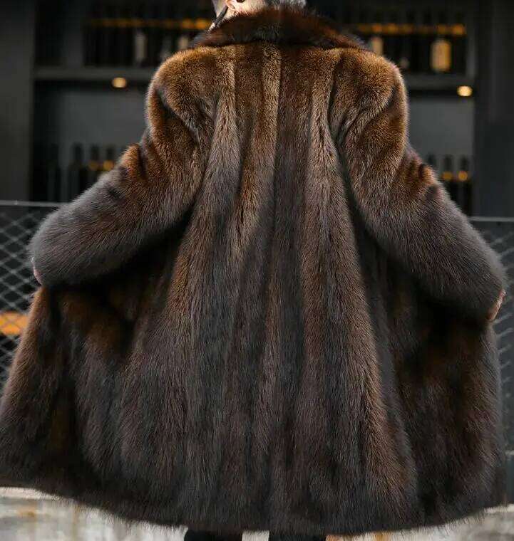 Men's Long For Man Winter Thicken Fluffy Jacket Man's Warm Outerwear Faux Fur Loose Coat Z260313