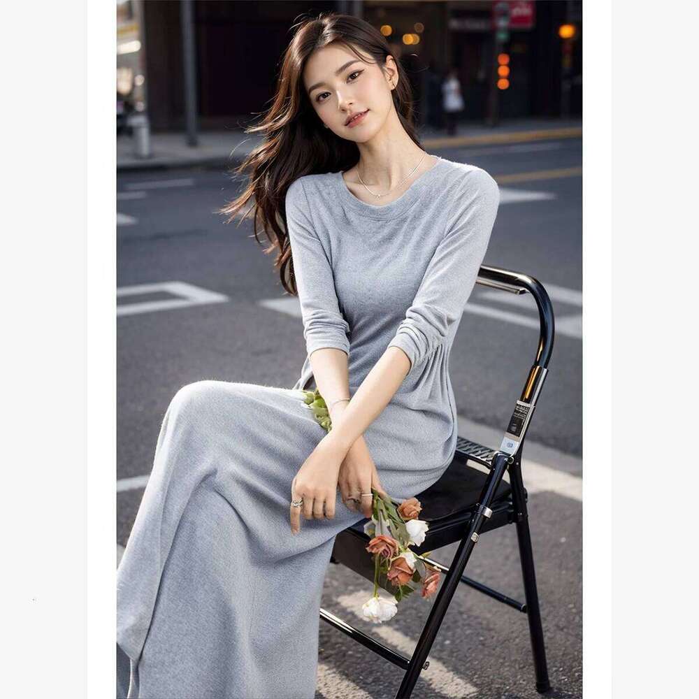 Vimly Women's Midi 2025 Autumn French Style Figure-Flattering Long Sleeve A-Line Dress Elegant Versatile Office Wear M8667 Z260314