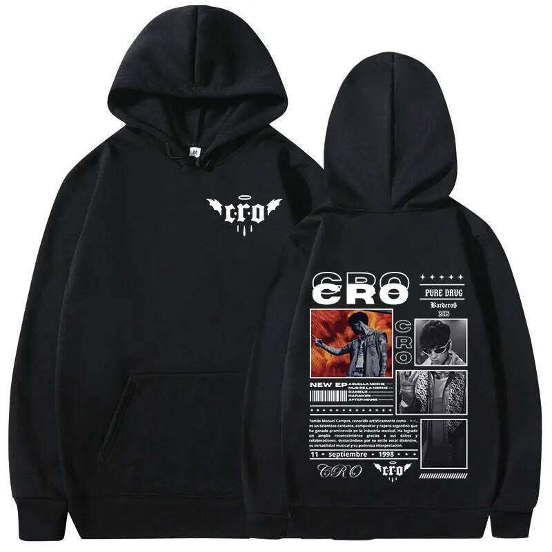 Rapper C.R.O Men's Retro Fashion Hip-hop Sweatshirt High-quality Casual Hoodie Streetwear Z260315