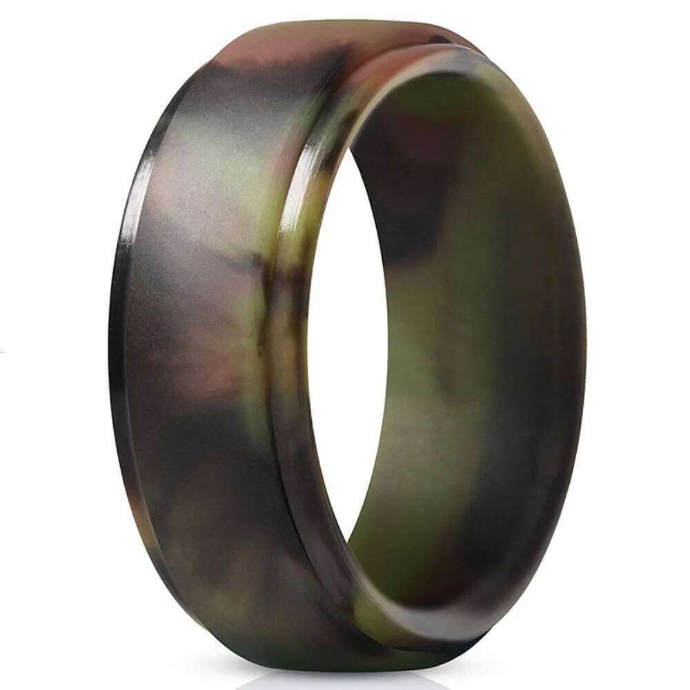 Stylish, Breathable & Durable Silicone Mens Military Green Camo for Sports rs Ring H260312