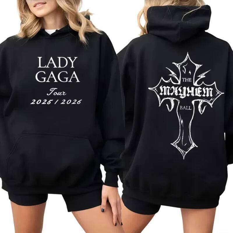 The MAYHEM Ball Tour 2025 Hooded Lady Gaga Singer Graphic Tide Pullover Fashion Fall/Winter Cotton Pop Sweatshirt Z260314