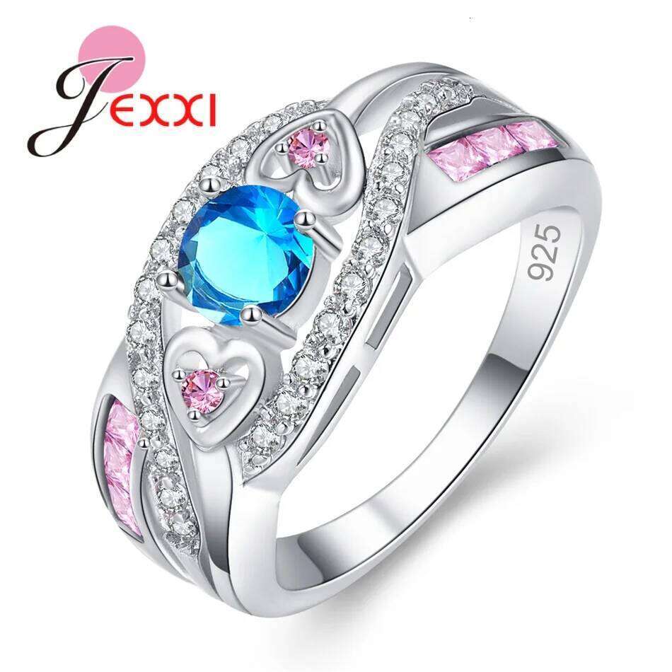Big Promotion Colorful CZ 925 Sterling Silver Rings Size 6 7 8 9 10 11 12 13 For Women Fashion Jewelry Party Gift Wholesale H260312