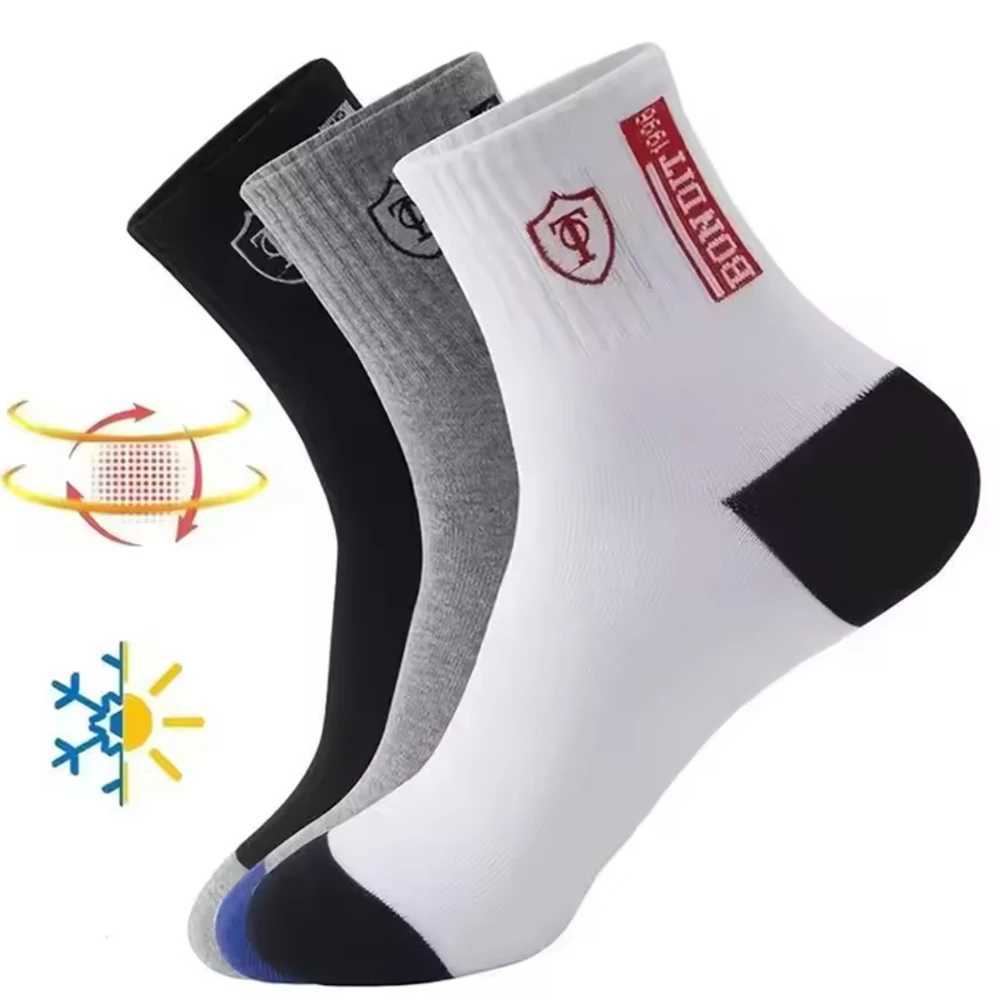 10 Pairs Breathable Cotton Sports Stockings Men Bamboo Fiber Autumn and Winter Men Socks Sweat Absorption Deodorant Business Sox D260313