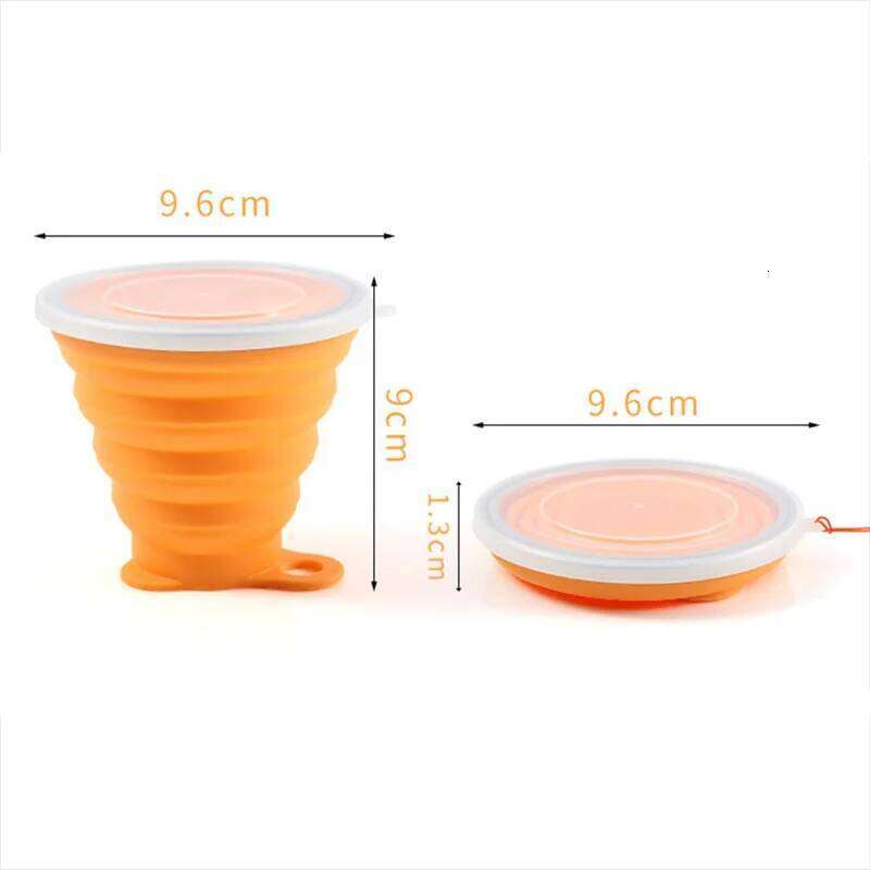 Mini Retractable Folding Cup SiliconeOutdoor Travel Portable Teacup Coffee Drinking Mug with Lid Z260313