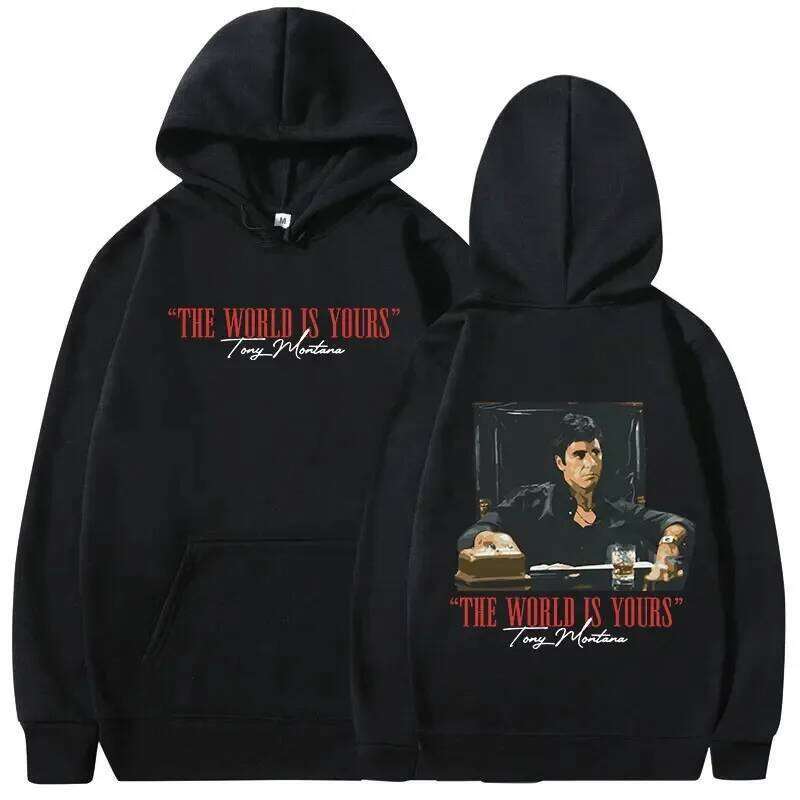 Scarface World Is Your Tony Montana Al Pacino Movie Hoodie, Men's Women's Cotton Breathable and Comfortable Hoodie Z260315