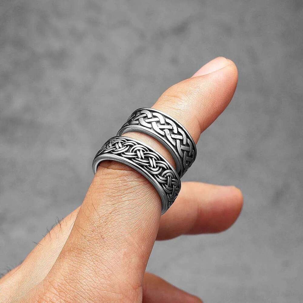 Viking Celtic Knot Men Rings Stainless Steel Simple Aesthetic Retro Punk Rock Women Jewelry Fashion Accessories Gift Wholesale H260312