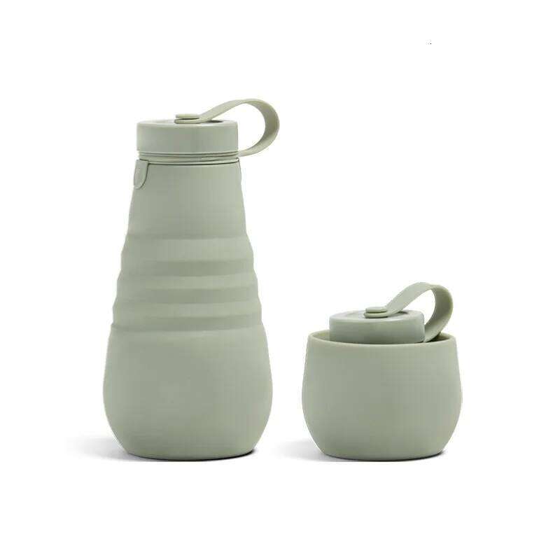 Foldable Silicone Water Bottle Portable Collapsible Cup Leakproof Outdoor Sport Travel Kettle for Camping Hiking Running Cycling Z260314