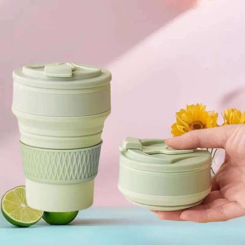 1Pcs 350ml Coffee Mugs Collapsible Silicone Cup Folding Water Cups BPA FREE Travel Insulated Bottle Outdoor Tableware Z260314