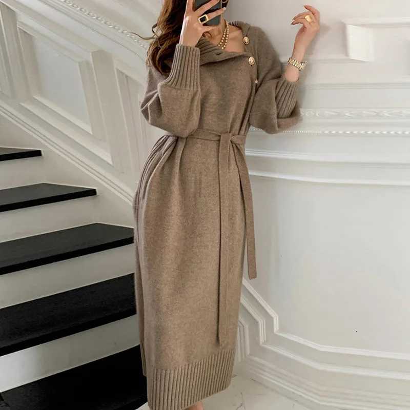 2024 Autumn/Winter New Style Fashionable Casual Elegant with Coat Inner Sweater Long Cross Knee Base Knitted WomenT260314