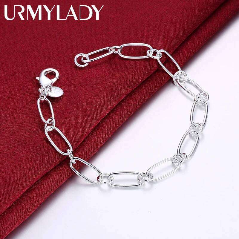 New popular 925 Sterling Silver Bracelets circle chain for woman lady men classic Wedding party Gift fashion Jewelry Z260313
