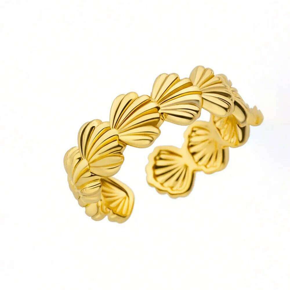 DGIDDK Vintage Women Stainless Steel Shell Ring Wedding Statement Summer Ocean Jewelry Valentine's Day Gift H260312