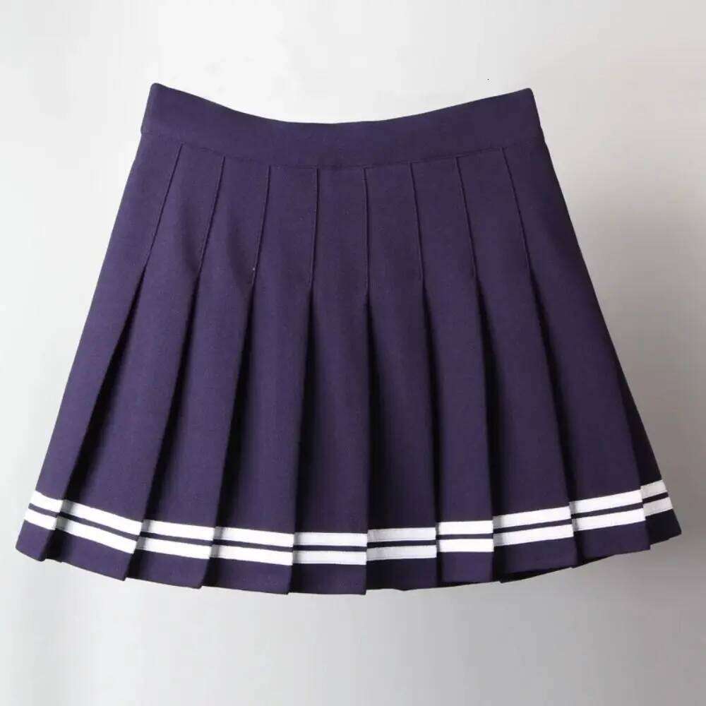 Korean Style High Waist Mini Women Punk Fashion JK Black Pleated Skirts Vintage Patchwork Striped A-line Skirt Z260314