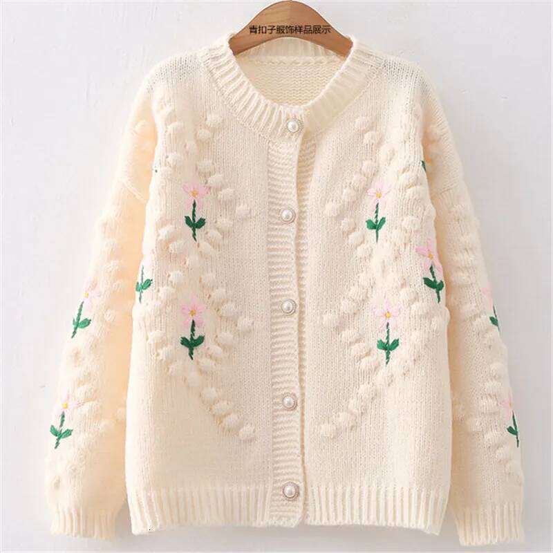 Early Autumn Knitwear Coat Spring Fall New Cardigans Design Embroidered Lazy Sweater For Women Thicken Warm Tops Cardigan Femme Z260313