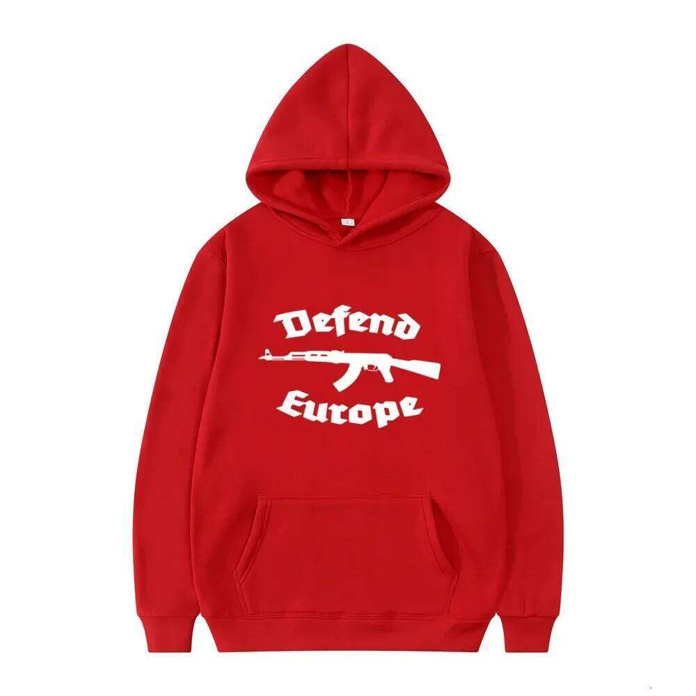 Y2k Rock Defend Europe Hoodie Funny Sweatshirt Women's Men's Hoodies Pullover Hip Hop Popular Streetwear Unisex Z260314