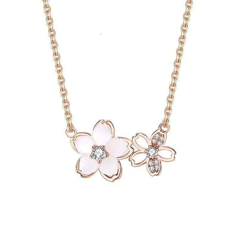 Korean Inlaid Zircon Flowers Chain Necklace for Women New Light Hot Fashion Collares Choker Accessories Gift H260312