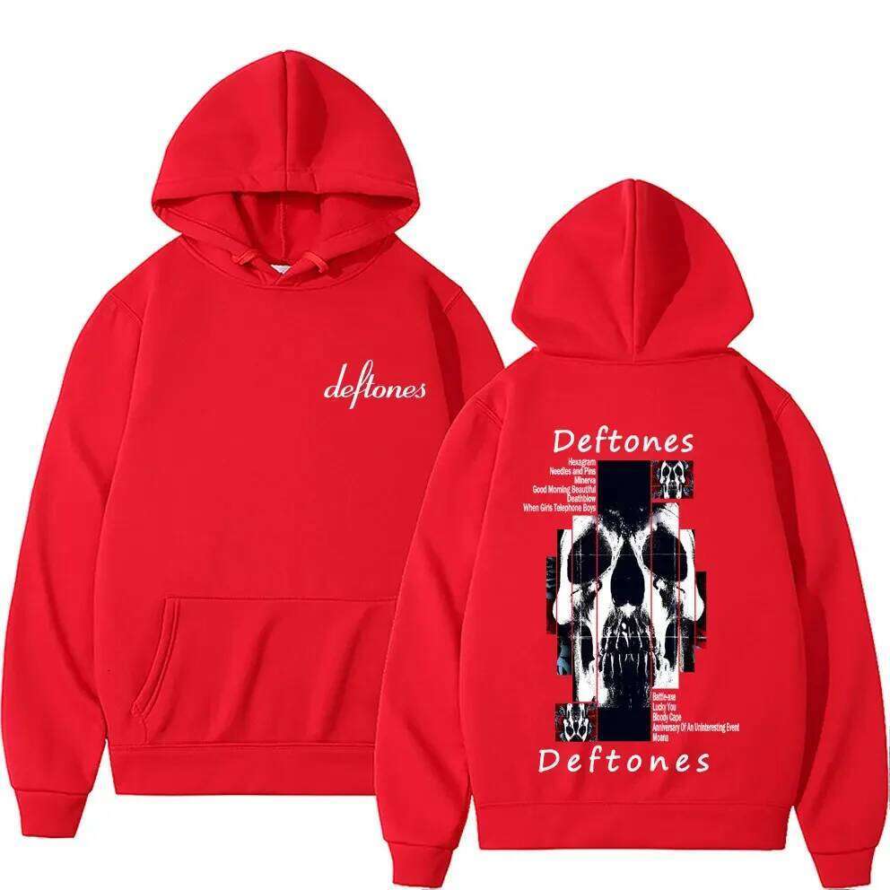 Deftones Album Graphic Hoodie Skeleton Merch Sweatshirt Men Women Vintage Rock Pop Music Hoodies Male Casual Oversized Pullover Z260314