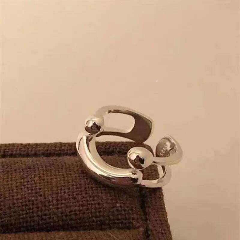 925 Sterling Silver Ball Smiling Face Finger Rings For Women Jewelry Anillos Birthday Gift H260312