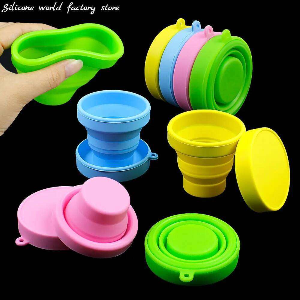 World Portable Silicone Folding Mouthwash Cups Travel Outdoor Anti Drop Telescopic Coffee Handcup Water Cup Z260313