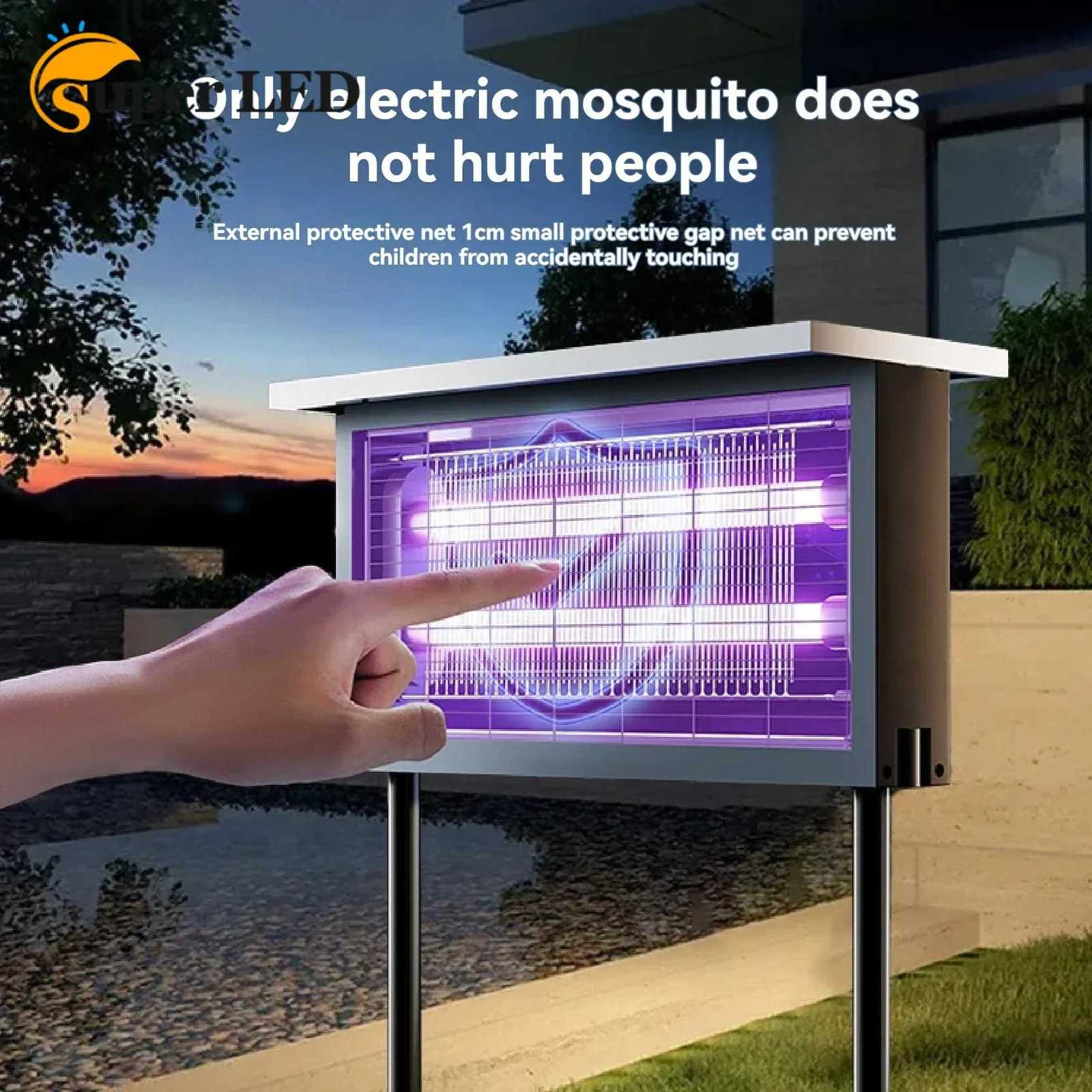 1pc Large Solar Mosquito Killing Lamp LED Square Fly Killer Outdoor Garden Lawn Lamp Mosquito Killing Mosquito Trap Lamp H260313