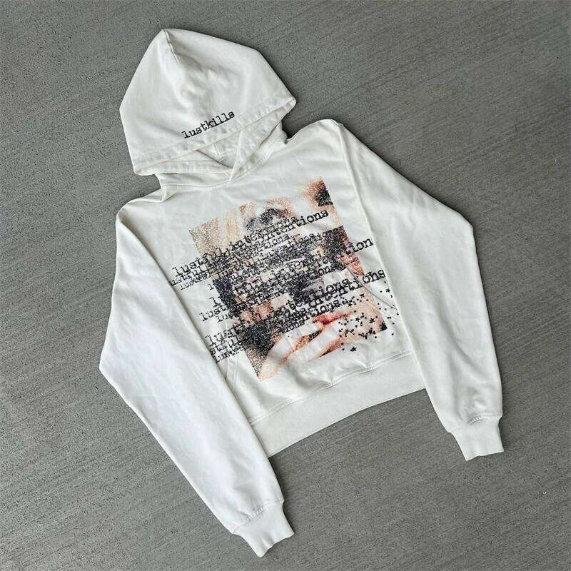 2000s Punk Hip Hop Classic Rock Print Sweatshirt Custom Vintage Casual Loose Hoodie For Men Women Streetwear Concert Party Gift Z260314