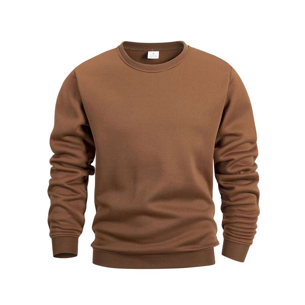 Men's Crew Neck Sweatshirts Solid Color Sweatwear Spring Outdoor Casual Daily Long Sleeve Pullover Hoodie Man Sportswear 26Y0313