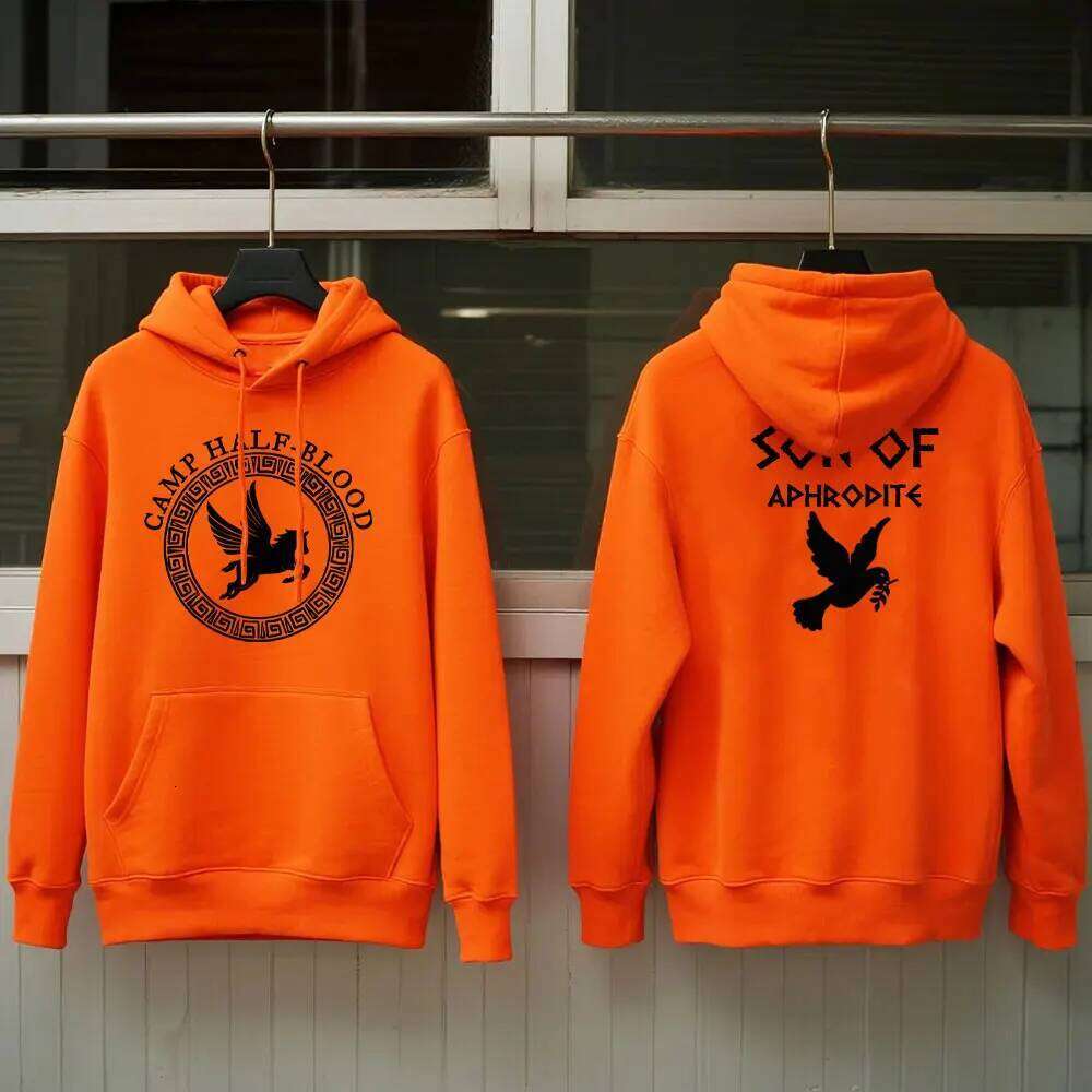 Blood Hoodie Fall Winter Essential Half Camp Game Men Women Orange Pullovers Poseidon of Son Halloween Sweatshirt Tops Z260314