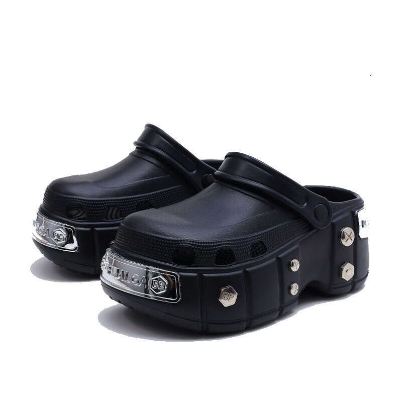 New Summer Paris Clogs for Women, Outdoor Wear, Non-Slip, Height-Increasing, Thick-Soled, Closed-Toe Sandals, Thick-Soled Couples' Shoes with a S