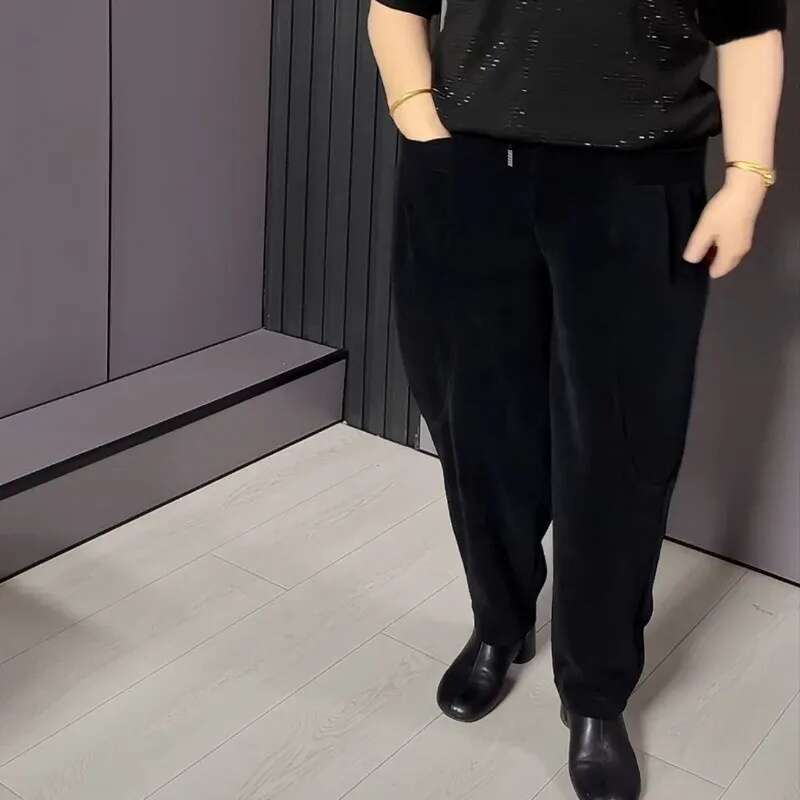 Women's Pants Winter Middle-aged And Elderly Autumn High Waist Loose Fit Haren Versatile Fashionable Casual Z260312