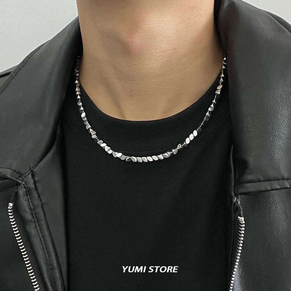 Trend Irregular Titanium Steel Necklace For Men Women Simple Silver Color Chain Choker Jewelry Male Female Accessories H260312