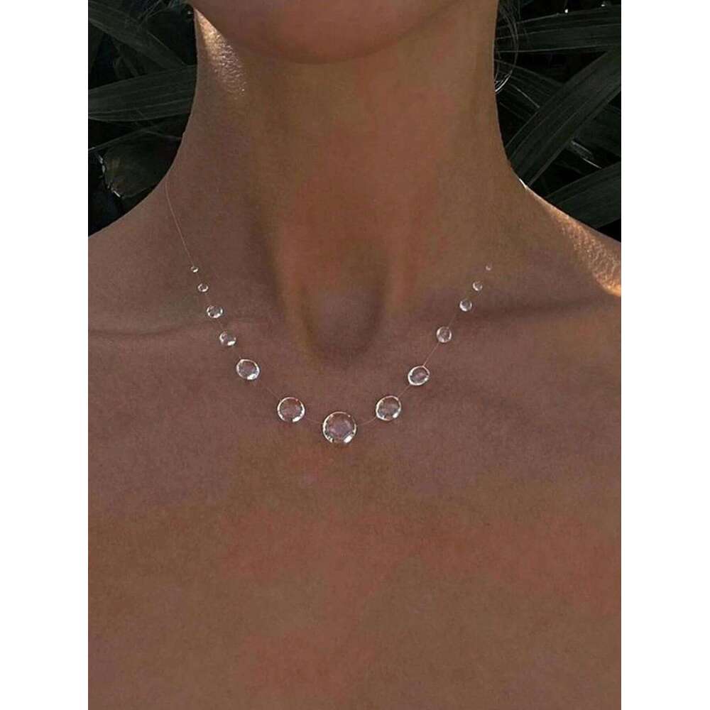 Ins Simulation Water Drop Clear Dewdrop Series Necklace Handmade Glue Dripped Fashion Jewelry Women Niche Gifts Friends H260312