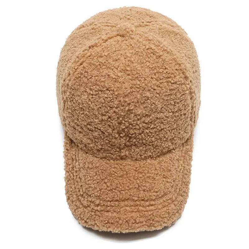Big Head Winter Artificial Lamb Wool Solid Women Men AutumnHats Keep Warm Cap Plush Baseball Caps Outdoor Dad Hat Z260314