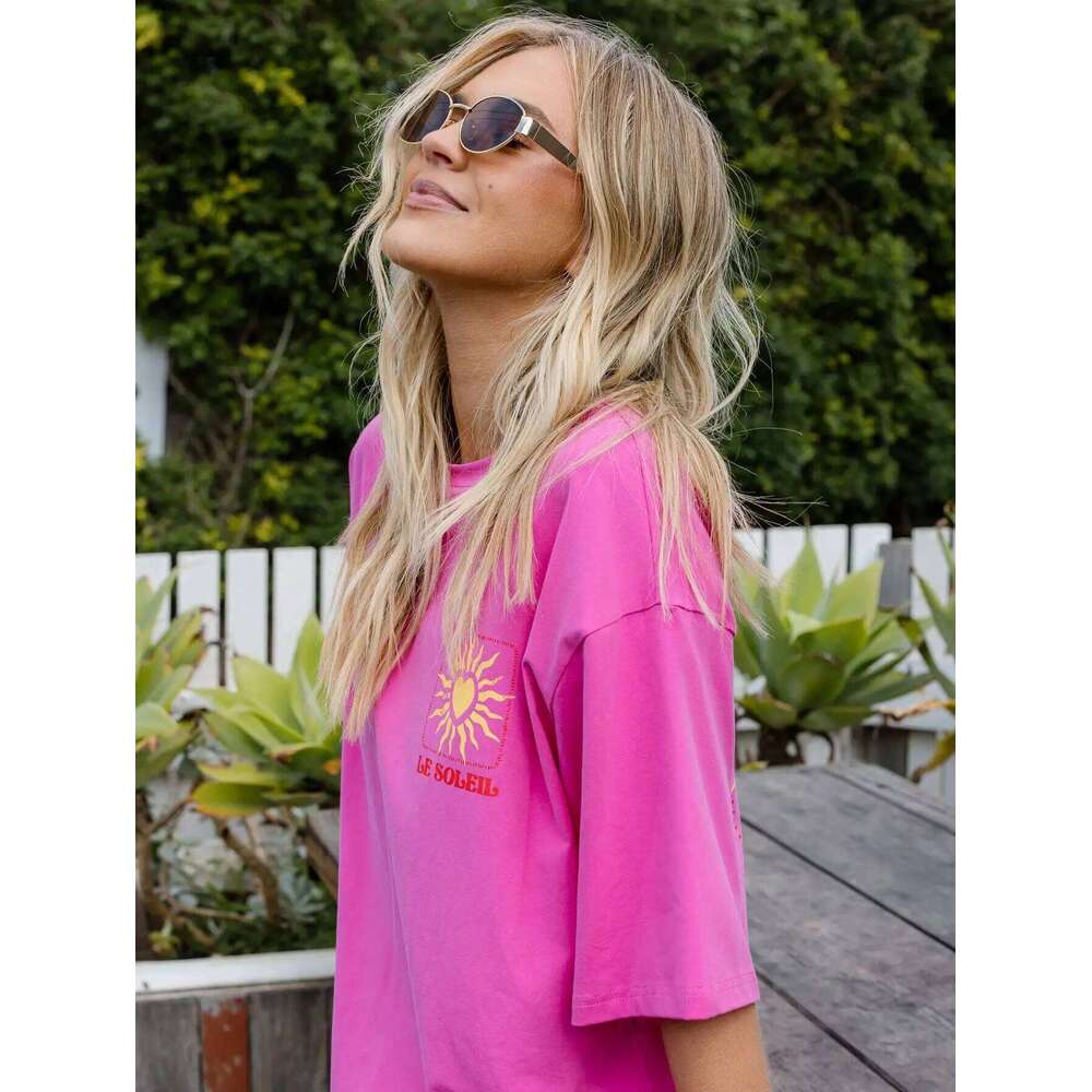 Summer Korean explosive network red sun flower print loose simple women's short sleeve T-shirt top women Z260314