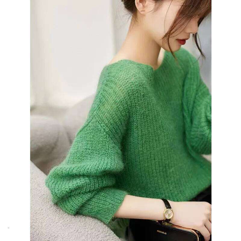 Rib Knit Pullover Sweater for Women Chunky Loose-fit Drop Shoulder Boat Neck Plain Jumper Blouse Cozy Knitwear Spring Autumn Z260313