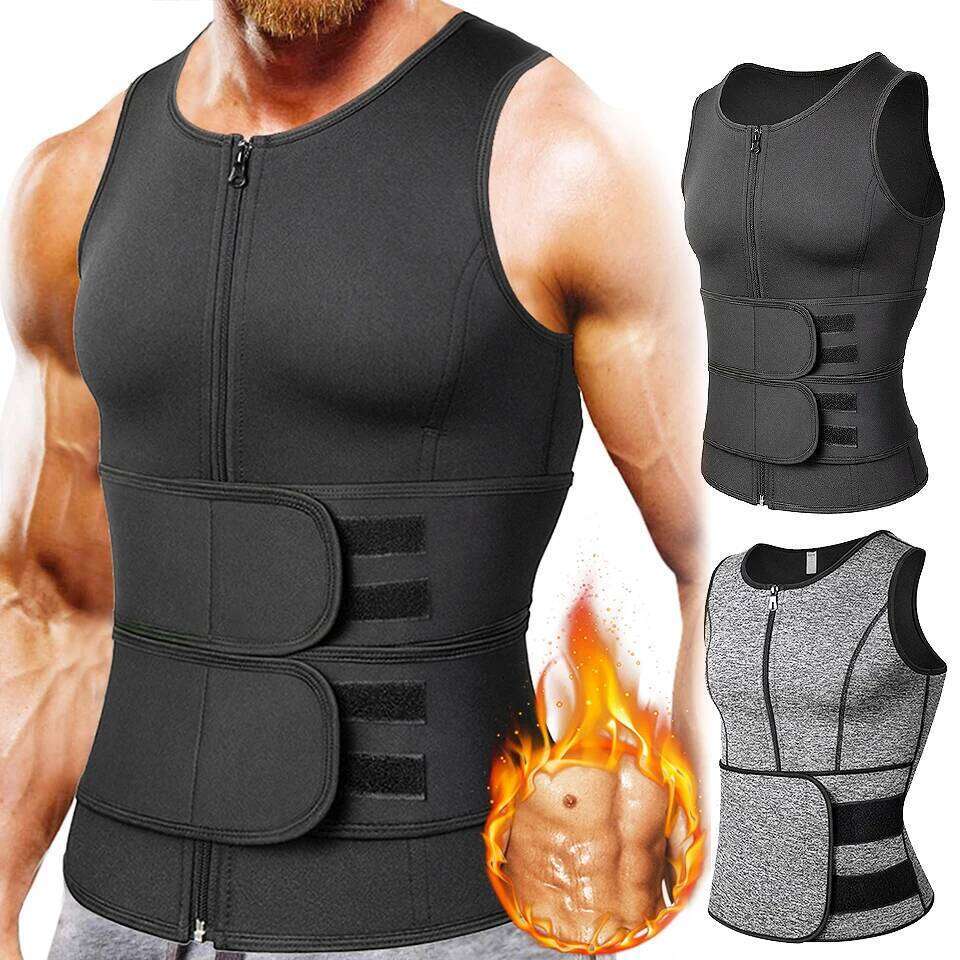 Men Body Shaper Waist Slimming Shirt Sauna Sweat Vest Compression Undershirt Shapewear Fat Burner Workout Tank Tops 26Y0313