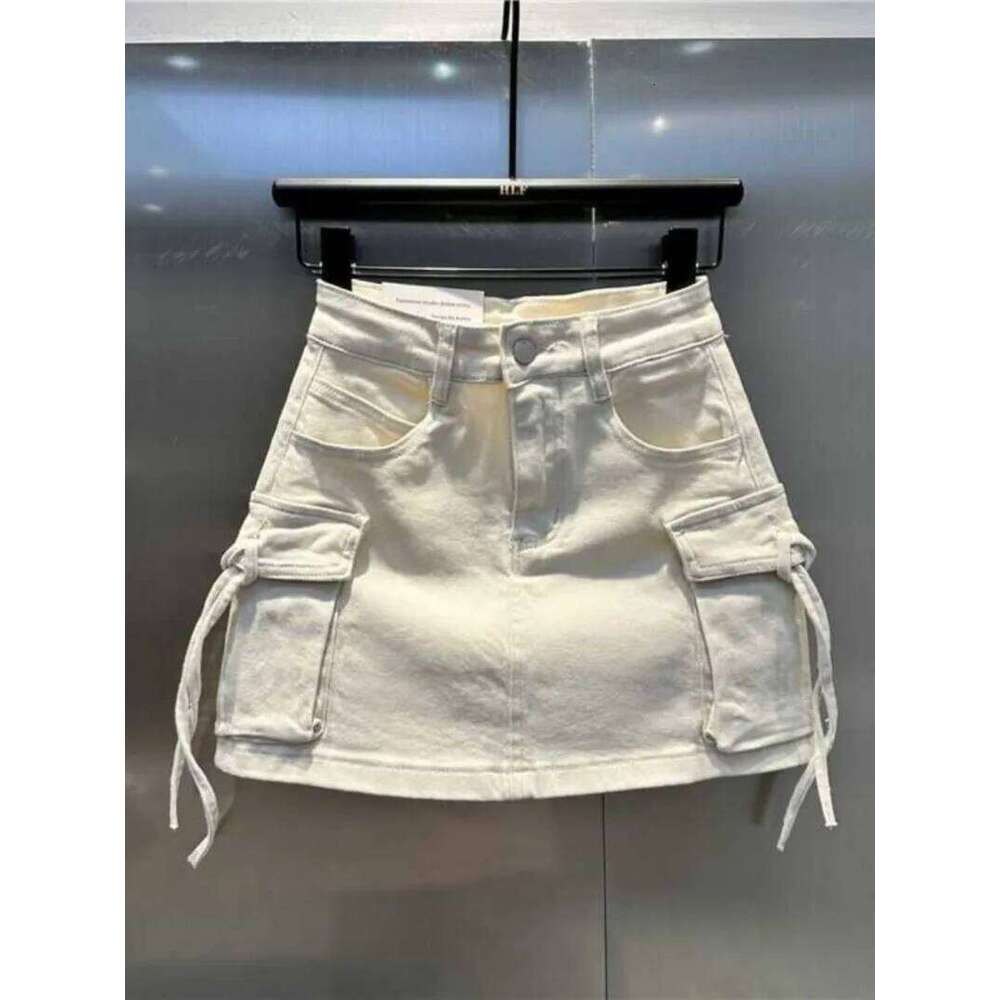2024 New Fashion Three Dimensional Strap Pocket Wash High Tooling Denim Women Y2K Summer Vintage Casual Joker A Skirt Z260314