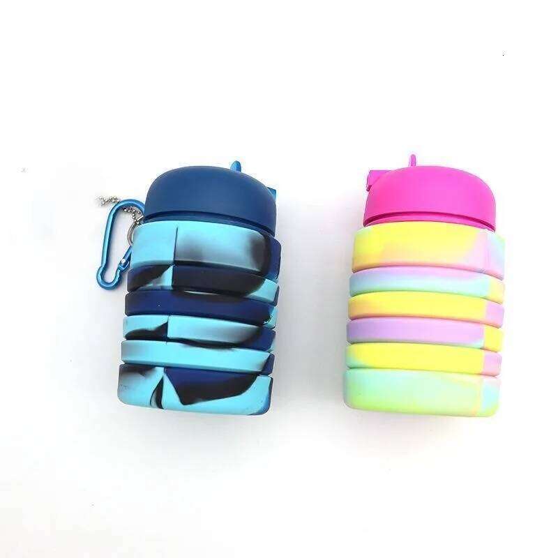 Silicone Collapsible Water Bottles,Portable Foldable Expandable Sports Cups, Leak Proof Reusable ,for Outdoor Activities Travel Z260314