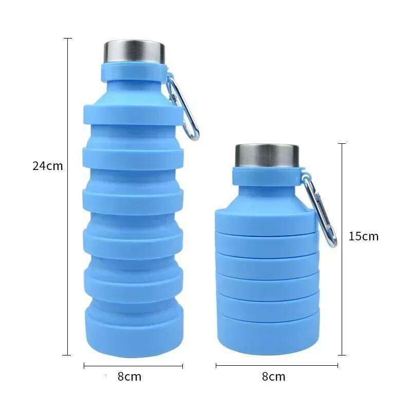 Collapsible Silicone Water Bottle 500ml BPA Free Portable Telescopic Cup for Outdoor Travel Sport Gym Camping Hiking Accessories Z260313