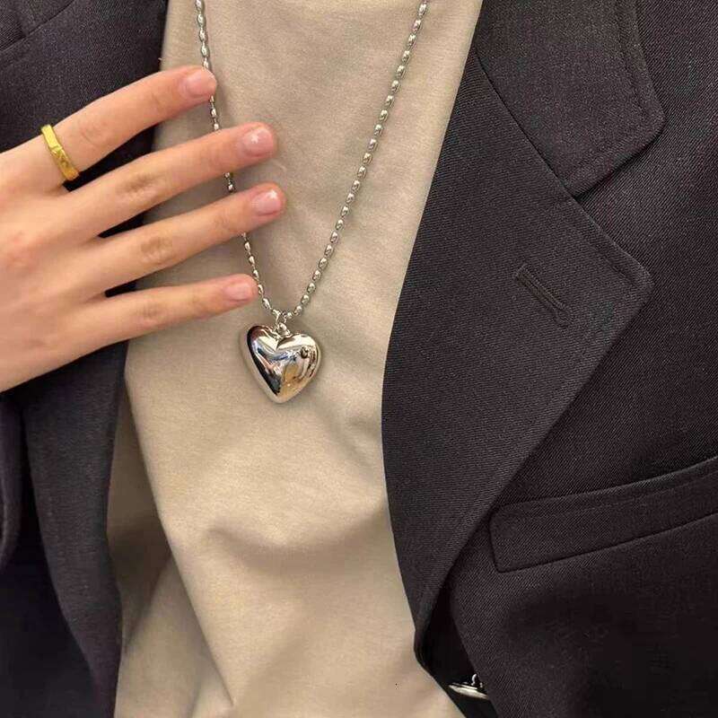 Women's Heart Pendant Fashion Punk Girl Party New Design Gift Metal Chain Necklace H260312