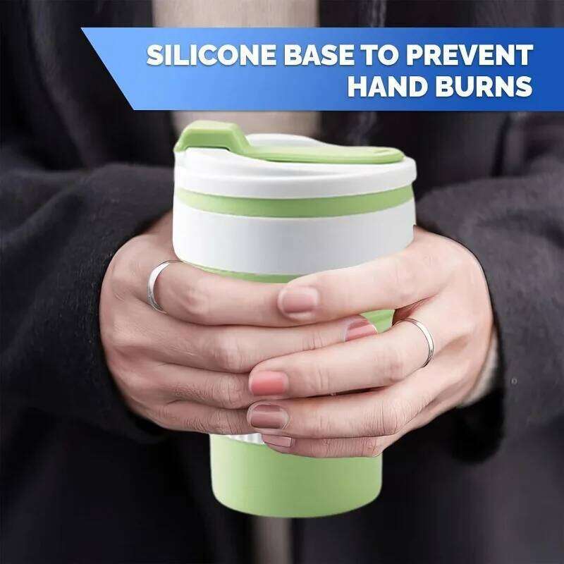 350ml Silica Gel Collapsible Cup Reusable Leakproof Travel Coffee Mug Foldable Portable for Hiking Camping Office Heat Resistant Z260314