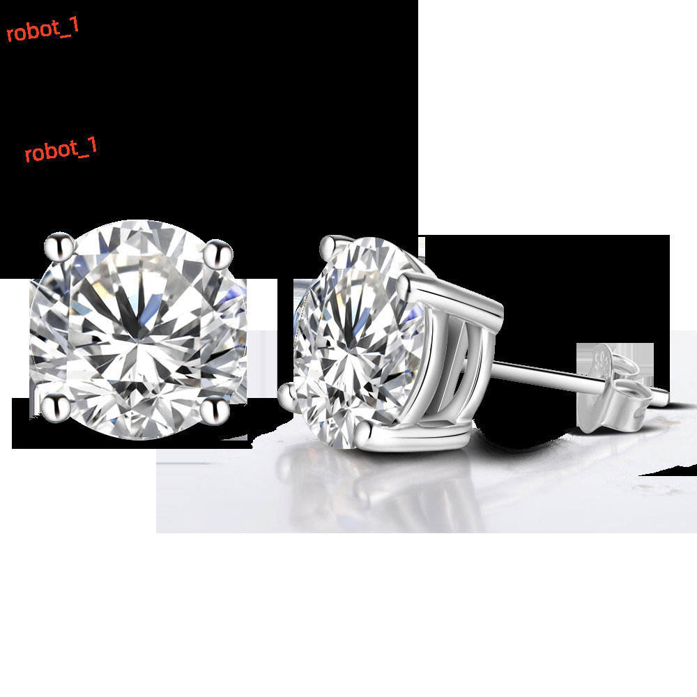 Hot Sale Luxury Moissanite Gemstones Brilliant Cut Moissanite VVS Earrings Ring 925 Sterling Silver Gift for Woman
